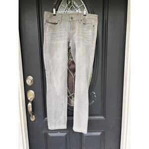 Converse One Star Womens Gray Skinny Jeans Low Rise Distressed Studded Y2K Denim